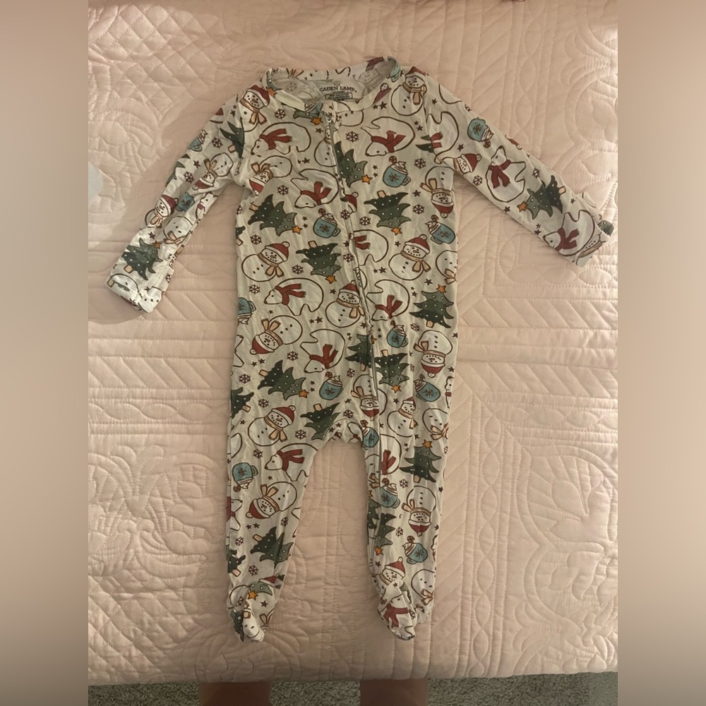 Caden Lane Winter Holiday Print Bamboo Sleeper (3-6 Months)